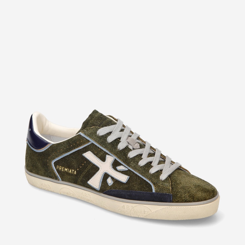 Basket Premiata Steven 6465 VertOlive Homme|YXBW-77536323