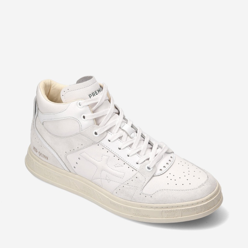 Basket Premiata Mid Quinn 6021 Blanche Homme|DNQX-99978020