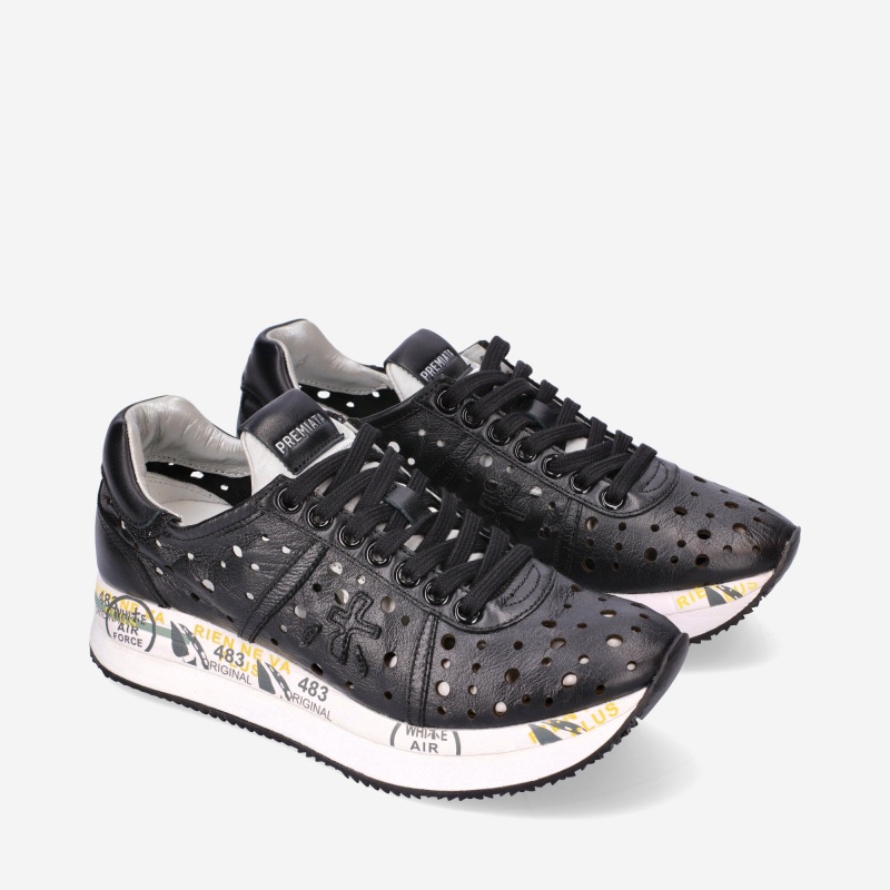 Basket Premiata Conny 5641 NoirBlanche Femme|LZPW-86418976