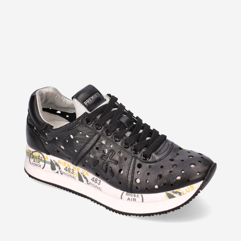 Basket Premiata Conny 5641 NoirBlanche Femme|LZPW-86418976